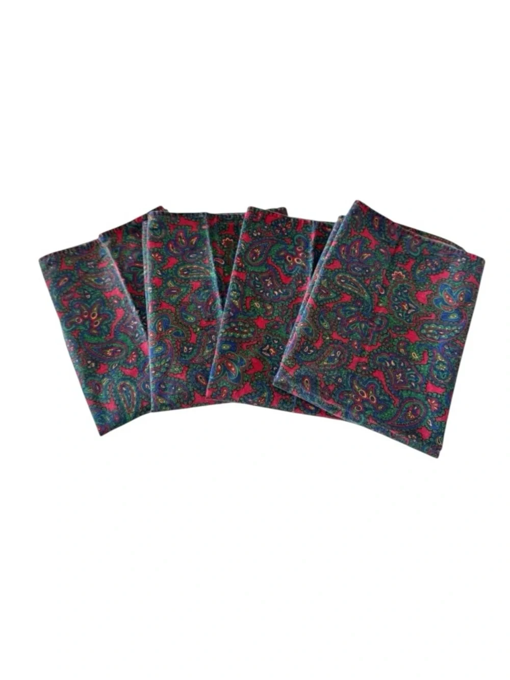Vintage Land’s End Paisley Print Cotton Napkins Set of Four